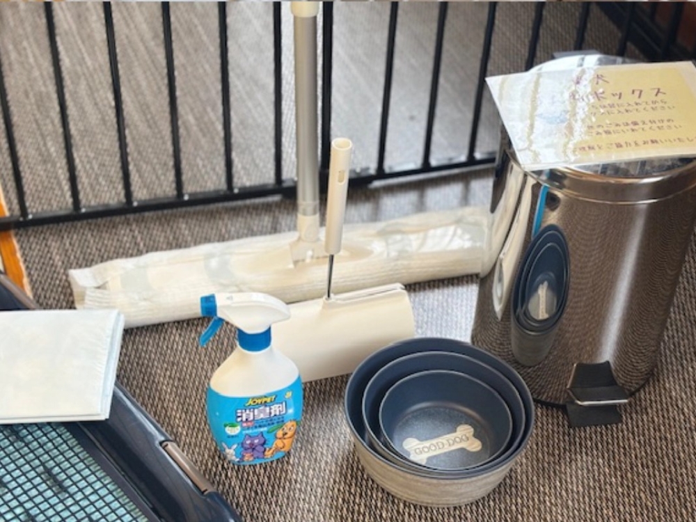 お部屋には嬉しいワンちゃんグッズもご用意
